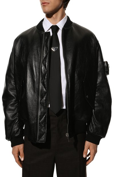 Галстук PRADA черного цвета по цене 32500 руб., арт. UCR77-1WQ8-F0002-202, фото 2 Галстук PRADA, арт. UCR77-1WQ8-F0002-202, фото 2