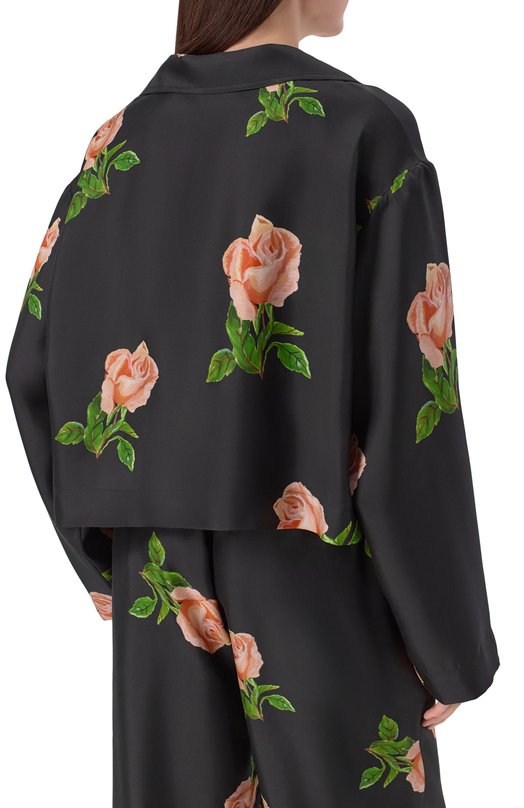 Шелковая рубашка Nanushka VALLY Чёрный  VALLY Фото 4