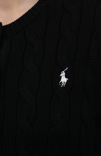 Хлопковый кардиган POLO RALPH LAUREN черного цвета по цене 18050 руб., арт. 211792413, фото 5 Хлопковый кардиган POLO RALPH LAUREN, арт. 211792413, фото 5