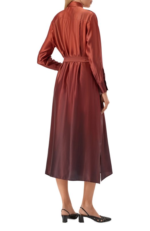 Атласное платье Kiton D47321K0909E02 Бордовый  D47321K0909E02 Фото 4