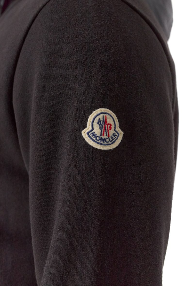 Мужской хлопковая толстовка MONCLER черного цвета, арт. 8G00034/899WC | Фото 5 (Материал внешний: Хлопок; Длина (для топов): Стандартные; Мужское Кросс-КТ: Толстовка-одежда; Рукава: Длинные; Стили: Спорт-шик)