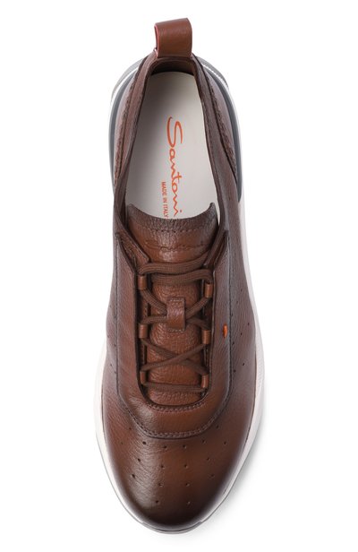 Кожаные кроссовки innova SANTONI темно-коричневого цвета по цене 99500 руб., арт. MBIG22073BGRTEVU, фото 5 Кожаные кроссовки innova SANTONI, арт. MBIG22073BGRTEVU, фото 5