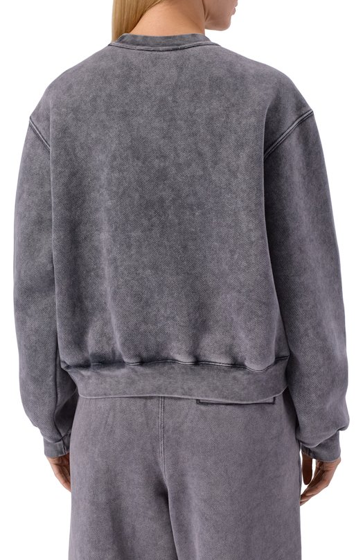 Хлопковый свитшот alexanderwang.t 4CC3241518 Серый  4CC3241518 Фото 4