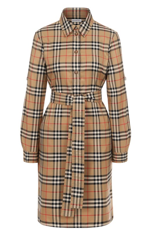 Хлопковое платье Burberry 8085647 Бежевый 8085647