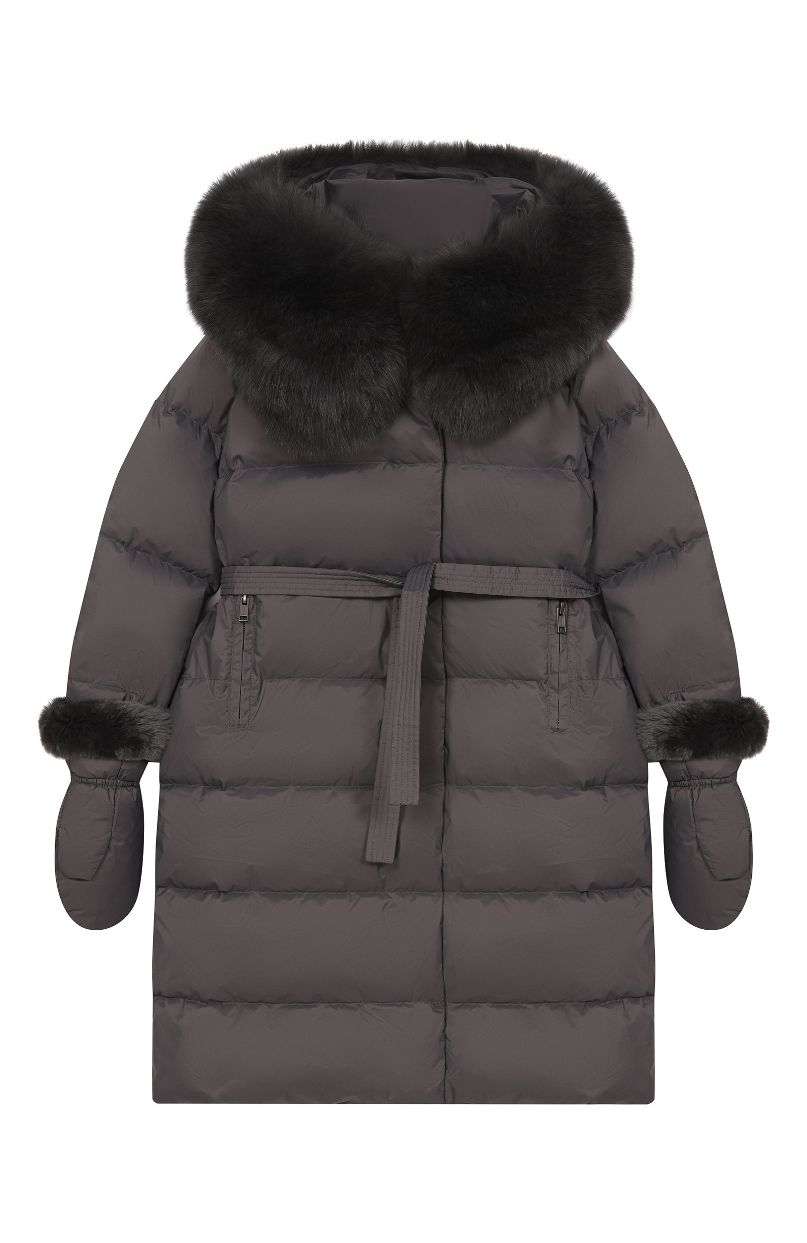 Пуховое пальто с отделкой из лисы YVES SALOMON ENFANT, арт. 25WEM920XXD0XW/12A-14A, фото 1