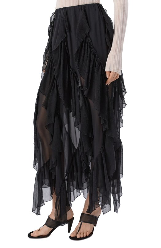 Шелковая юбка Isabel Benenato DW965S26 Чёрный  DW965S26 Фото 3