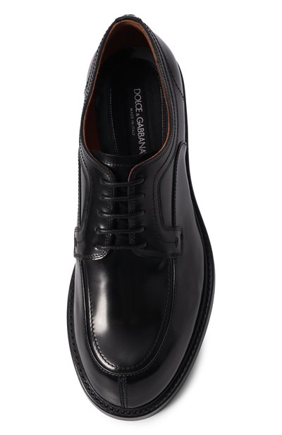 Кожаные дерби gonzaga DOLCE & GABBANA черного цвета по цене 134000 руб., арт. A10923/A0881, фото 5 Кожаные дерби gonzaga DOLCE & GABBANA, арт. A10923/A0881, фото 5