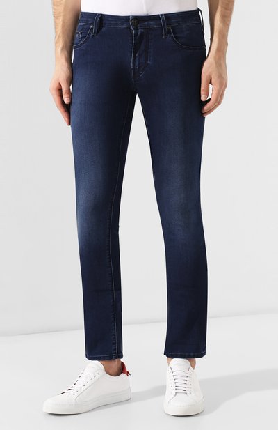 Джинсы KARL LAGERFELD DENIM синего цвета по цене 31350 руб., арт. KLMP0001 01356-W1, фото 3 Джинсы KARL LAGERFELD DENIM, арт. KLMP0001 01356-W1, фото 3