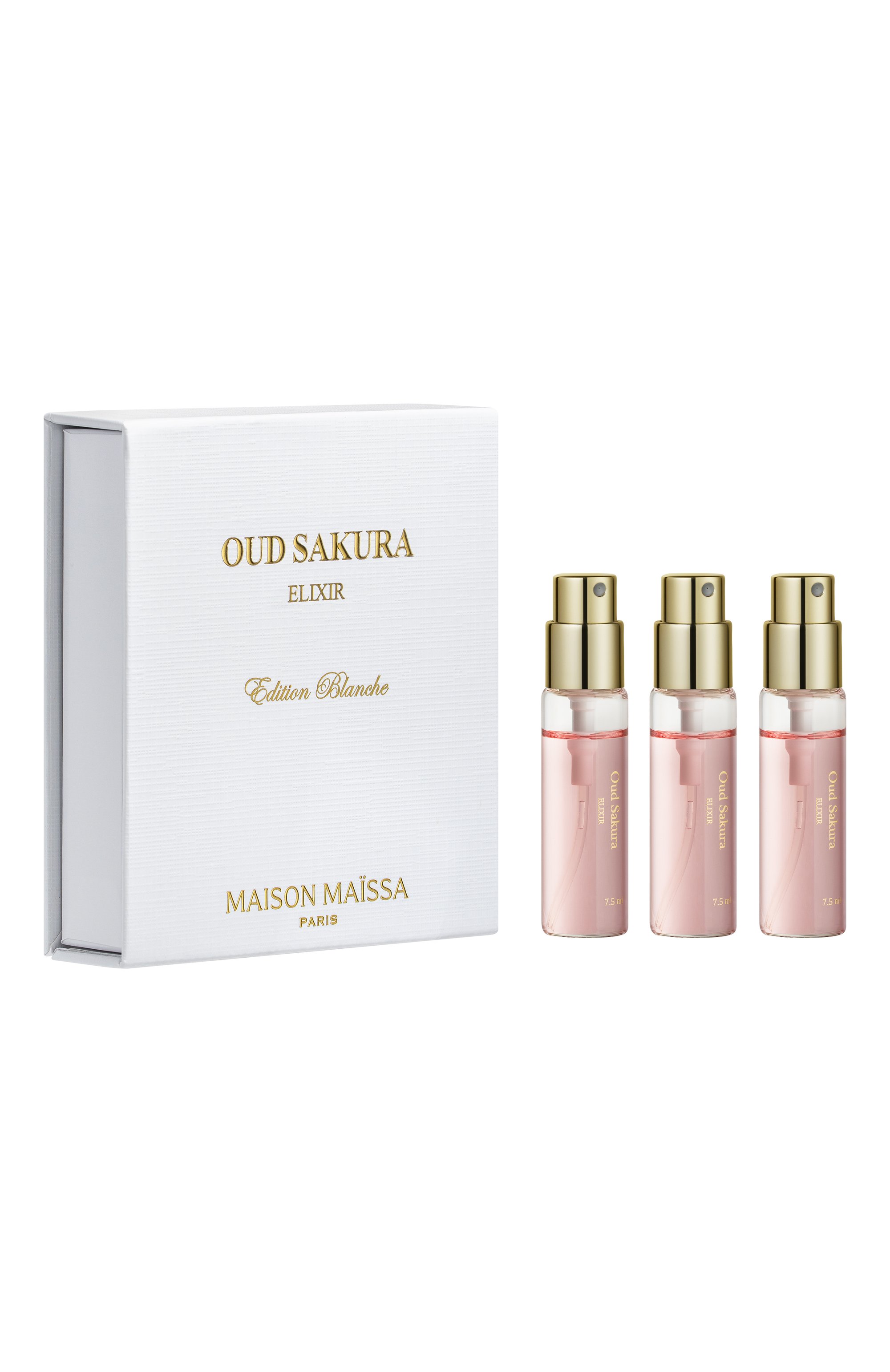 Парфюмерный набор oud sakura (3x7,5ml) MAISON MAISSA бесцветного цвета по цене 7800 руб., арт. 3760368503496, фото 1 Парфюмерный набор oud sakura (3x7,5ml) MAISON MAISSA, арт. 3760368503496, фото 1