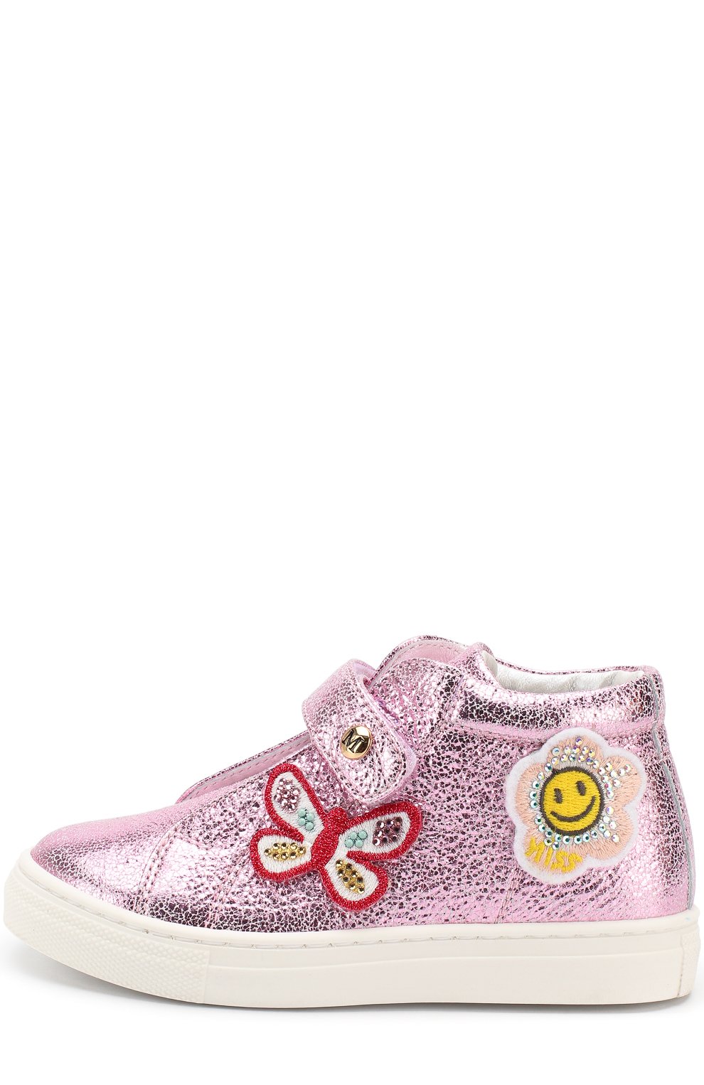 Кожаные кеды с металлизированной отделкой и аппликациями MISSOURI, арт. 4514/27-30, фото 2