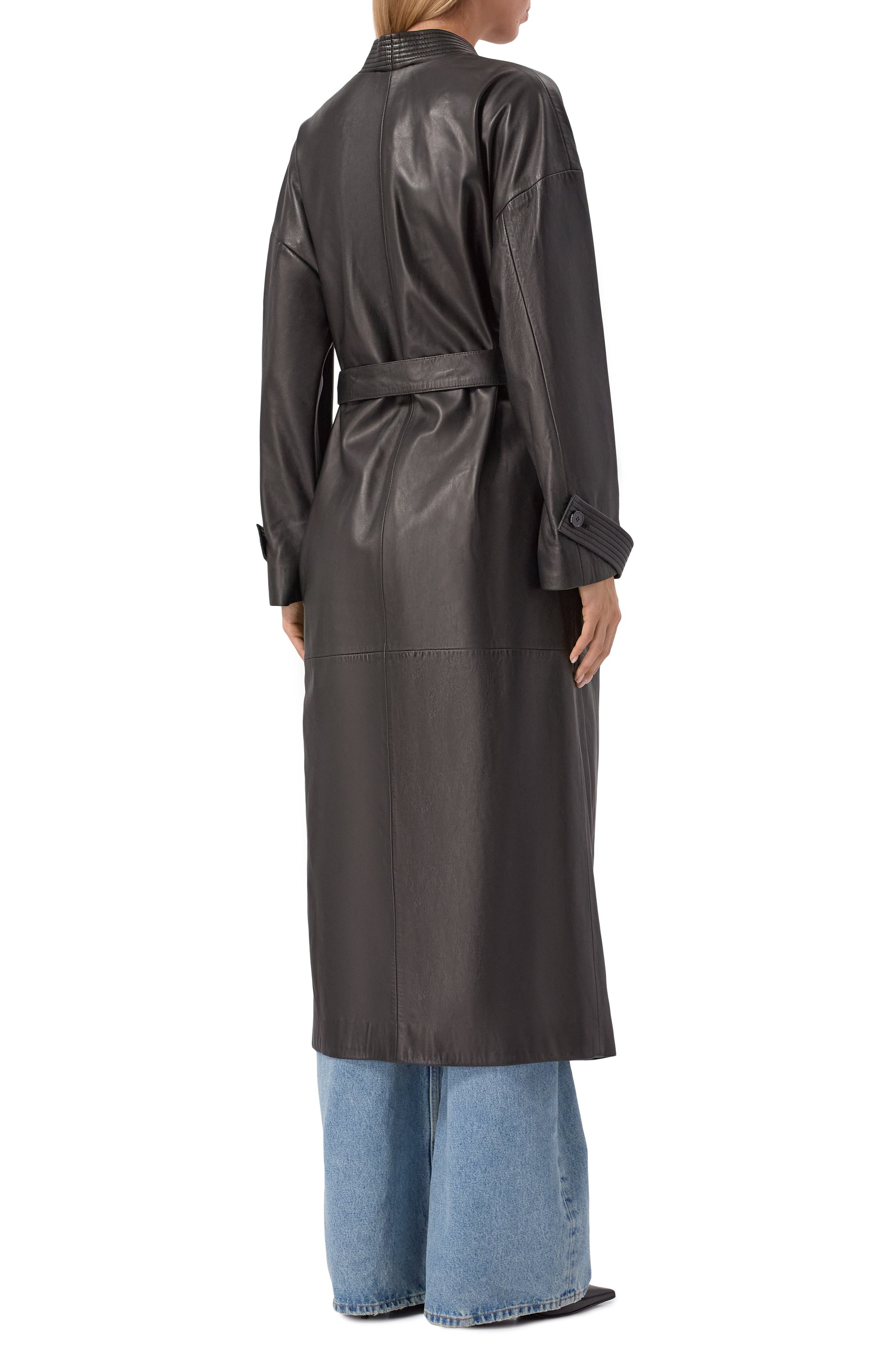 Кожаный плащ 12 STOREEZ черного цвета по цене 145000 руб., арт. 127737, фото 4 Кожаный плащ 12 STOREEZ, арт. 127737, фото 4