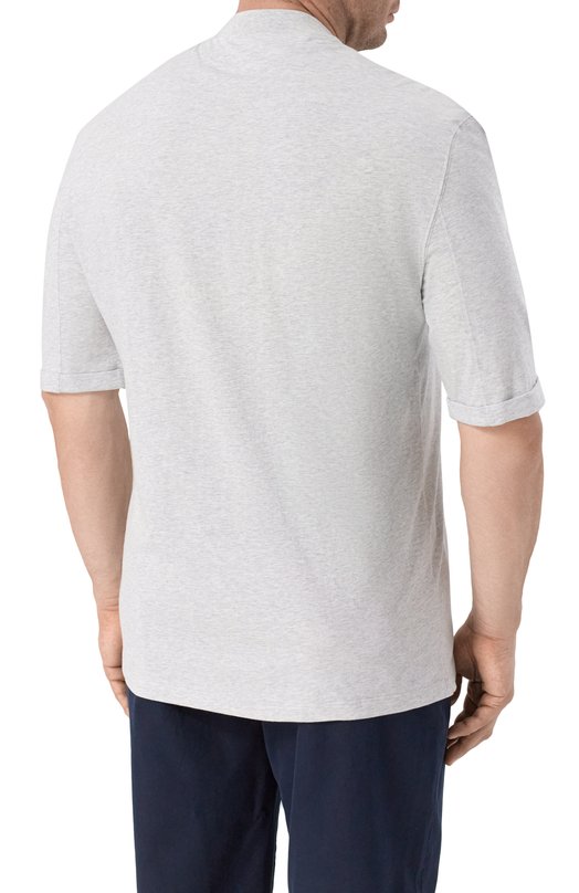 Хлопковая футболка Brunello Cucinelli M0B131396W Серый  M0B131396W Фото 4