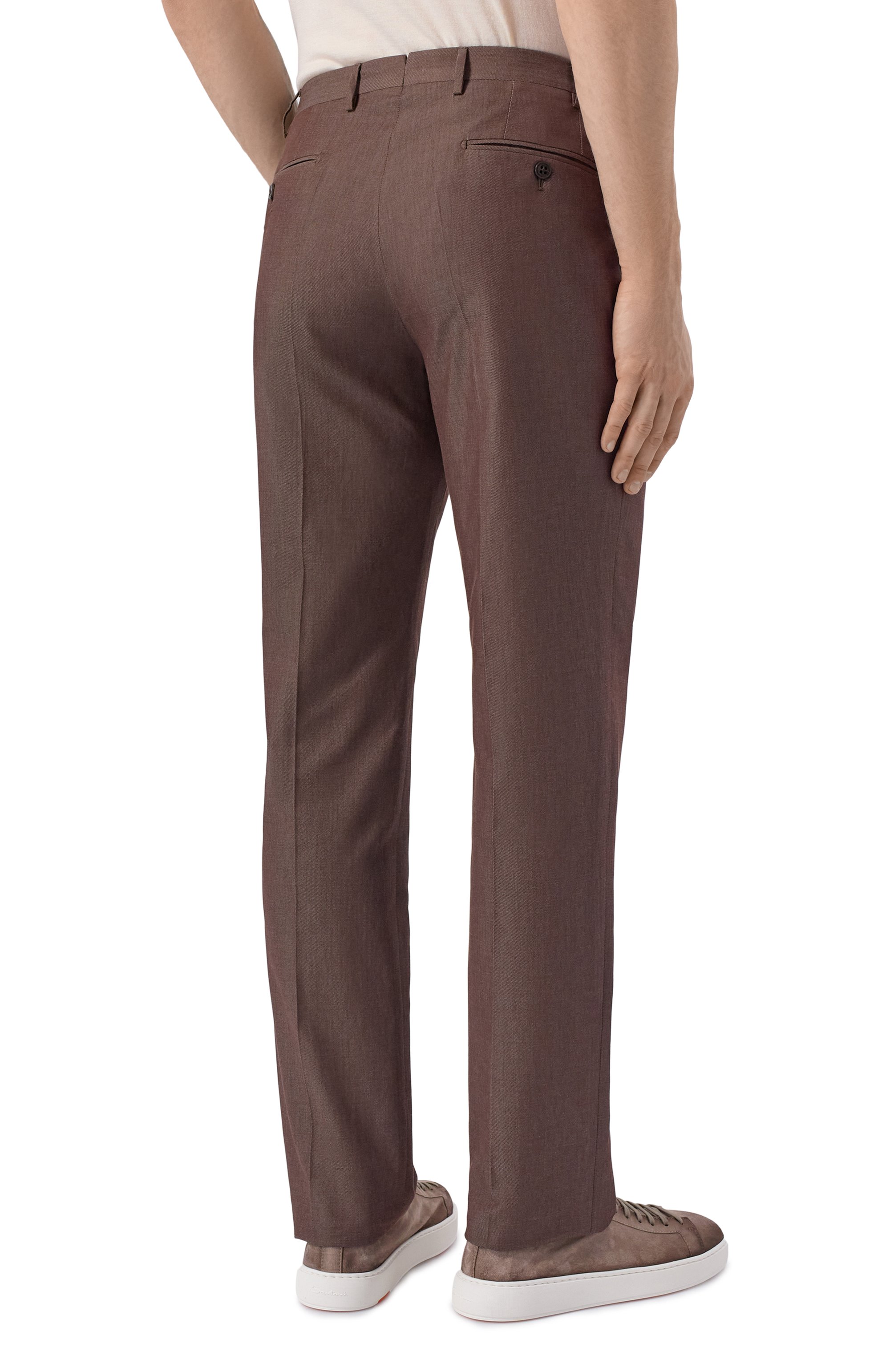 Брюки из хлопка и кашемира CORNELIANI темно-коричневого цвета по цене 57650 руб., арт. 275B03/2714103, фото 4 Брюки из хлопка и кашемира CORNELIANI, арт. 275B03/2714103, фото 4