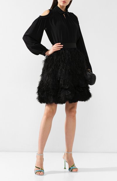 Шелковая юбка с перьевой отделкой DOLCE & GABBANA, арт. F4BI5F/GDL62, фото 2
