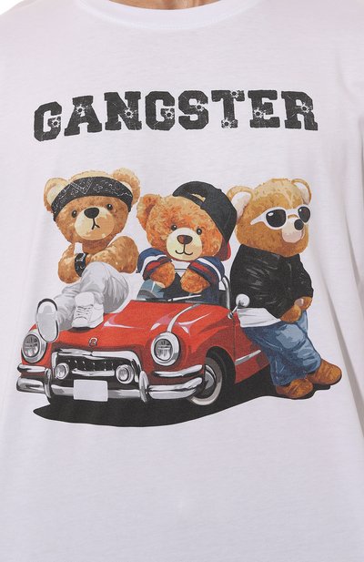 Хлопковая футболка BISIBIGLIO, арт. GANGSTER TEDDYS, фото 5