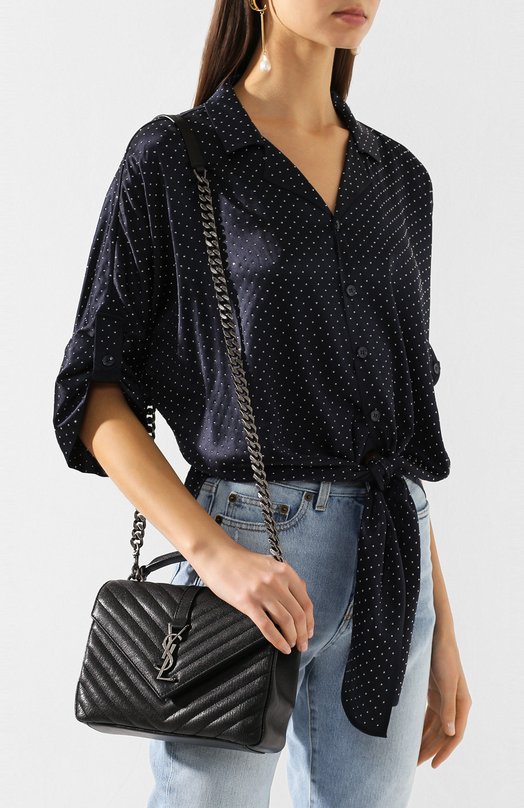 Сумка Monogram College medium Saint Laurent 600279/BRM04 Чёрный  600279/BRM04 Фото 5