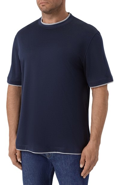 Футболка из шелка и хлопка BRUNELLO CUCINELLI, арт. MH8367427, фото 3