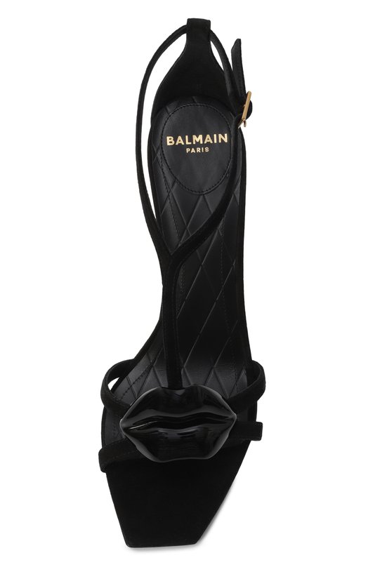 Замшевые босоножки Lips 95 Balmain EN0UH127/LCMK Чёрный  EN0UH127/LCMK Фото 6