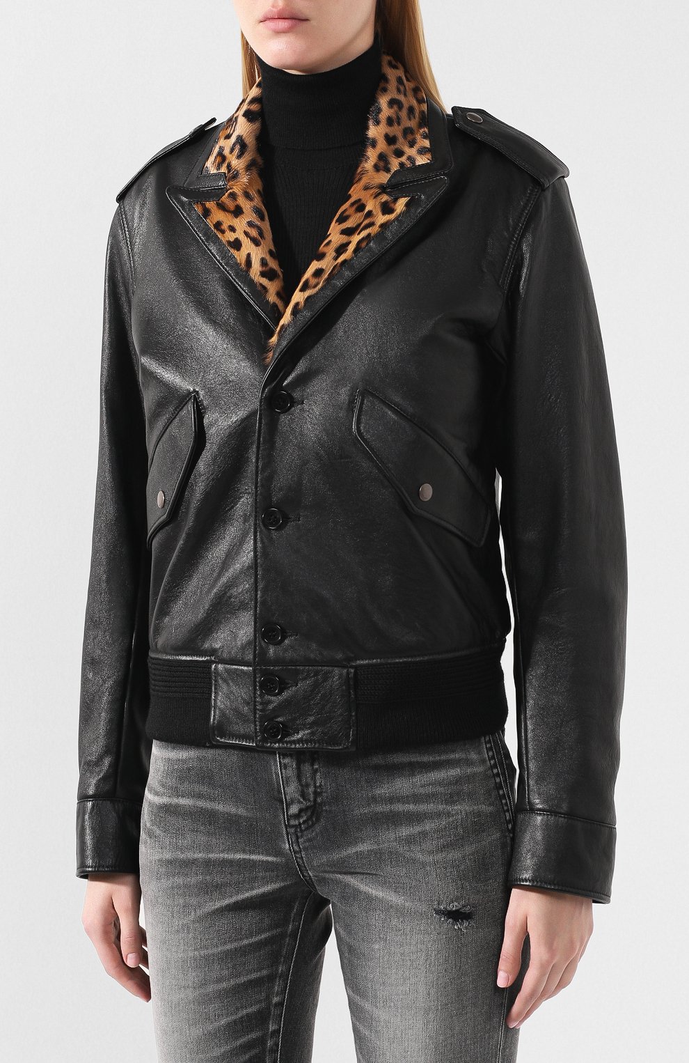 Кожаная куртка SAINT LAURENT, арт. 573406/YC2YB, фото 3