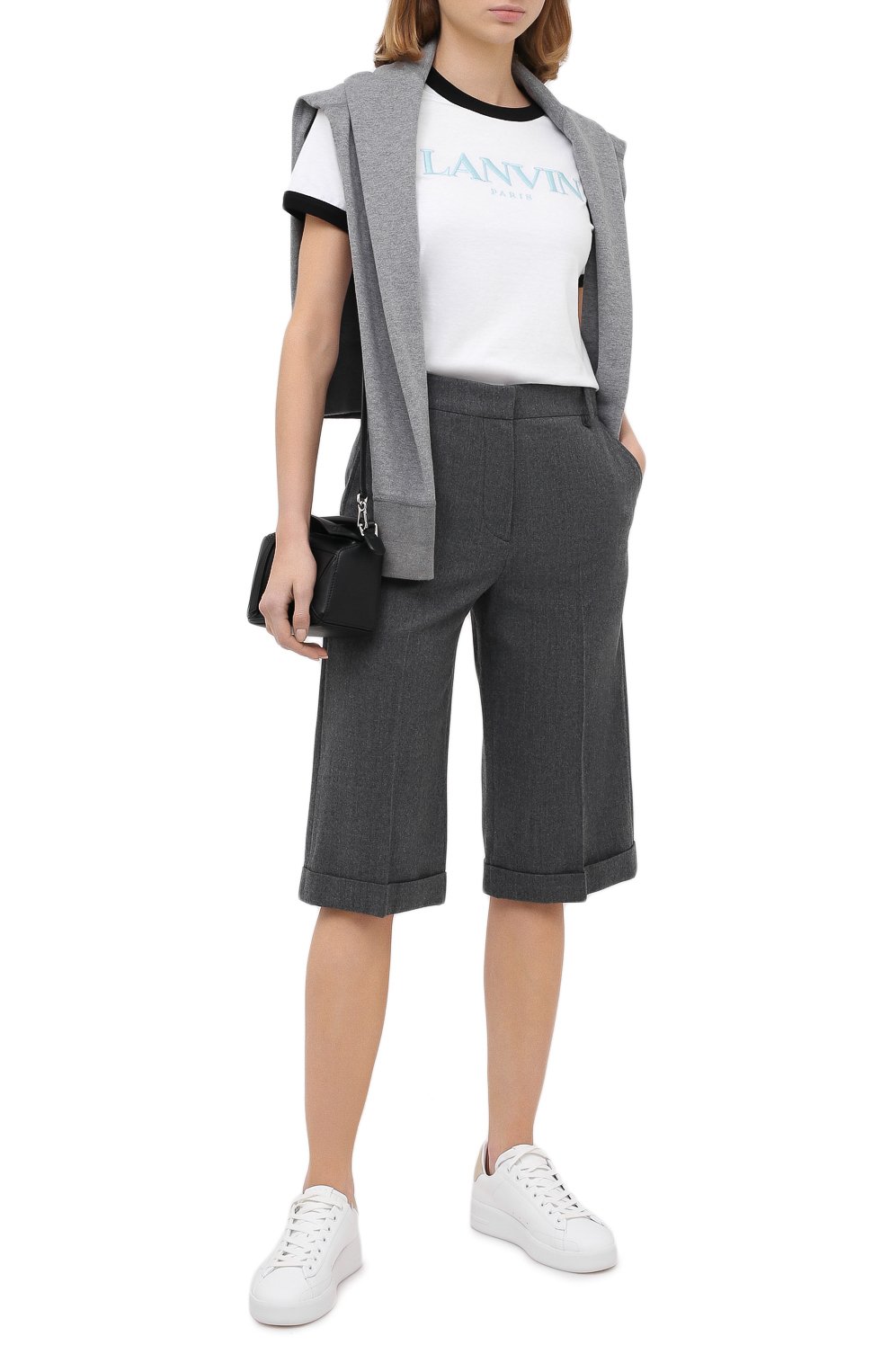 Хлопковая футболка LANVIN белого цвета по цене 24000 руб., арт. RW-T0688J-JR40-H20, фото 2 Хлопковая футболка LANVIN, арт. RW-T0688J-JR40-H20, фото 2