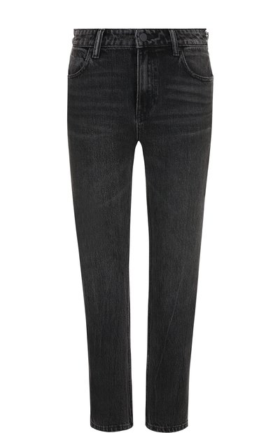 Женские укороченные джинсы прямого кроя с потертостями ALEXANDER WANG, арт. 4D994191BX
