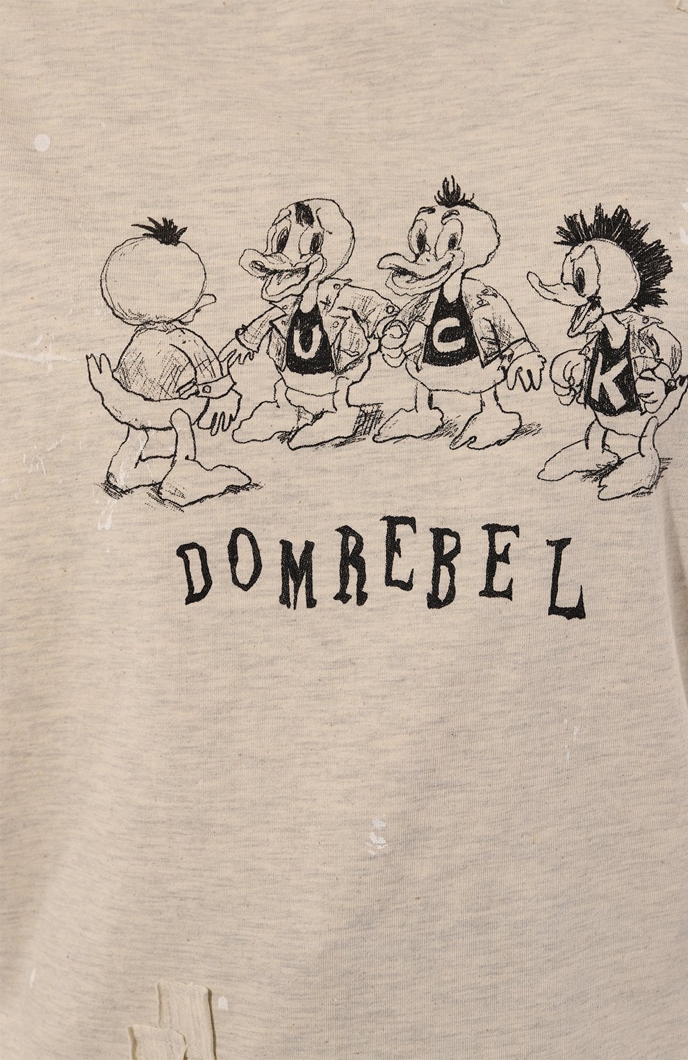 Хлопковая футболка DOMREBEL кремового цвета по цене 23350 руб., арт. SCH00LYARD/T-SHIRT, фото 5 Хлопковая футболка DOMREBEL, арт. SCH00LYARD/T-SHIRT, фото 5