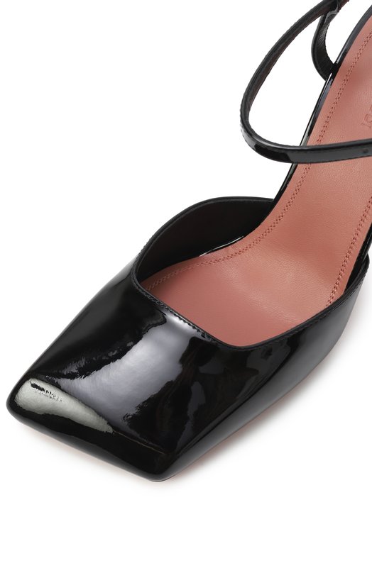 Кожаные туфли Charlotte Amina Muaddi CHARL0TTE PUMP/PATENT Чёрный  CHARL0TTE PUMP/PATENT Фото 7
