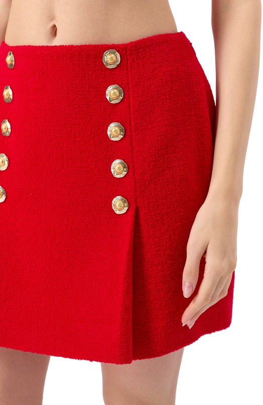 Твидовая юбка Balmain FF1LBA89/WD03 Красный  FF1LBA89/WD03 Фото 5