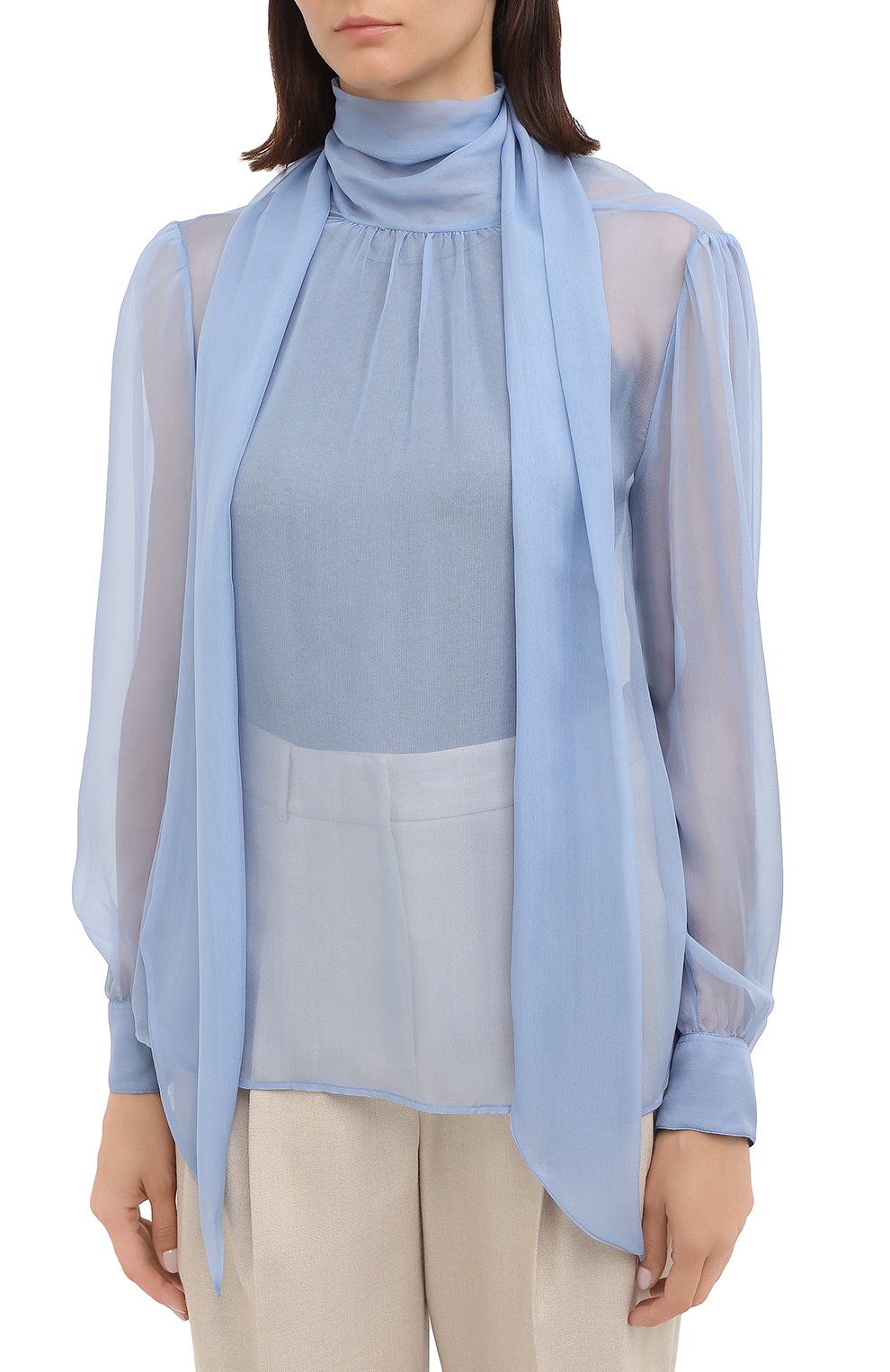 Шелковая блузка SAINT LAURENT, арт. 641200/Y065W, фото 4
