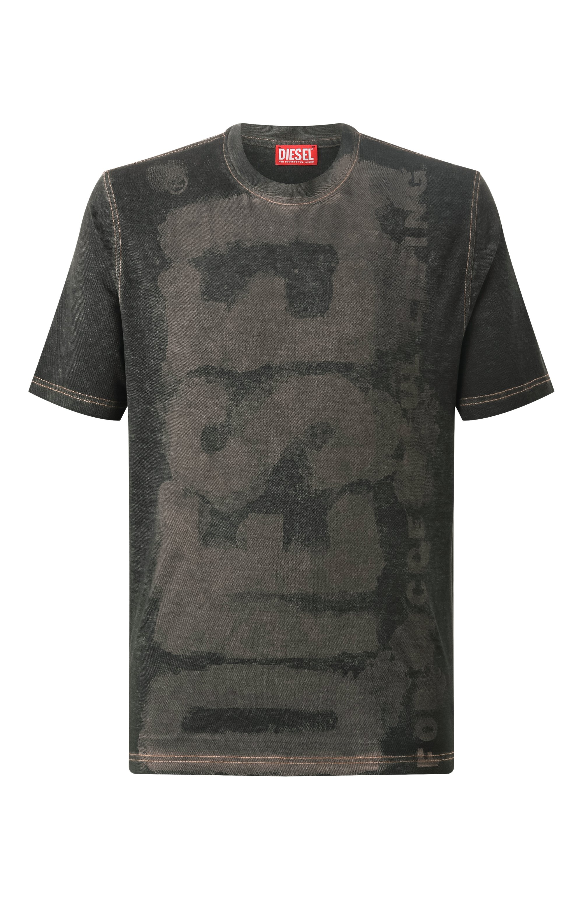 Футболка DIESEL темно-зеленого цвета по цене 11550 руб., арт. A17255/0EGBJ, фото 1 Футболка DIESEL, арт. A17255/0EGBJ, фото 1