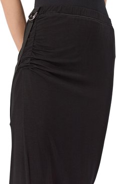 Женская юбка HELMUT LANG черного цвета, арт. 009HW302 | Фото 5 (Длина Ж (юбки, платья, шорты): Макси; Стили: Кэжуэл; Кросс-КТ: Трикотаж; Материал внешний: Хлопок)