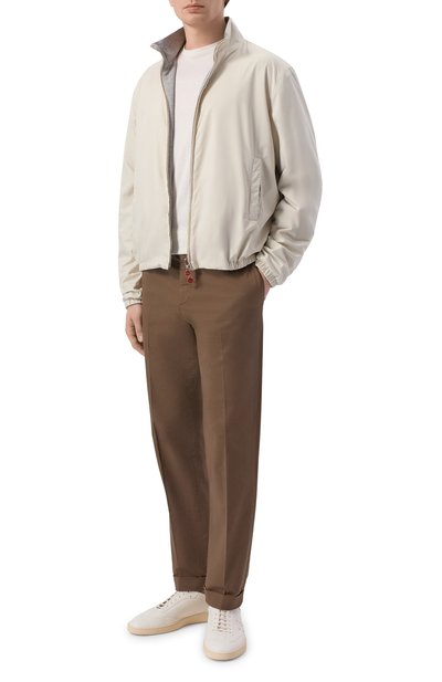 Мужские кожаные кеды KITON, арт. USSA415N01396