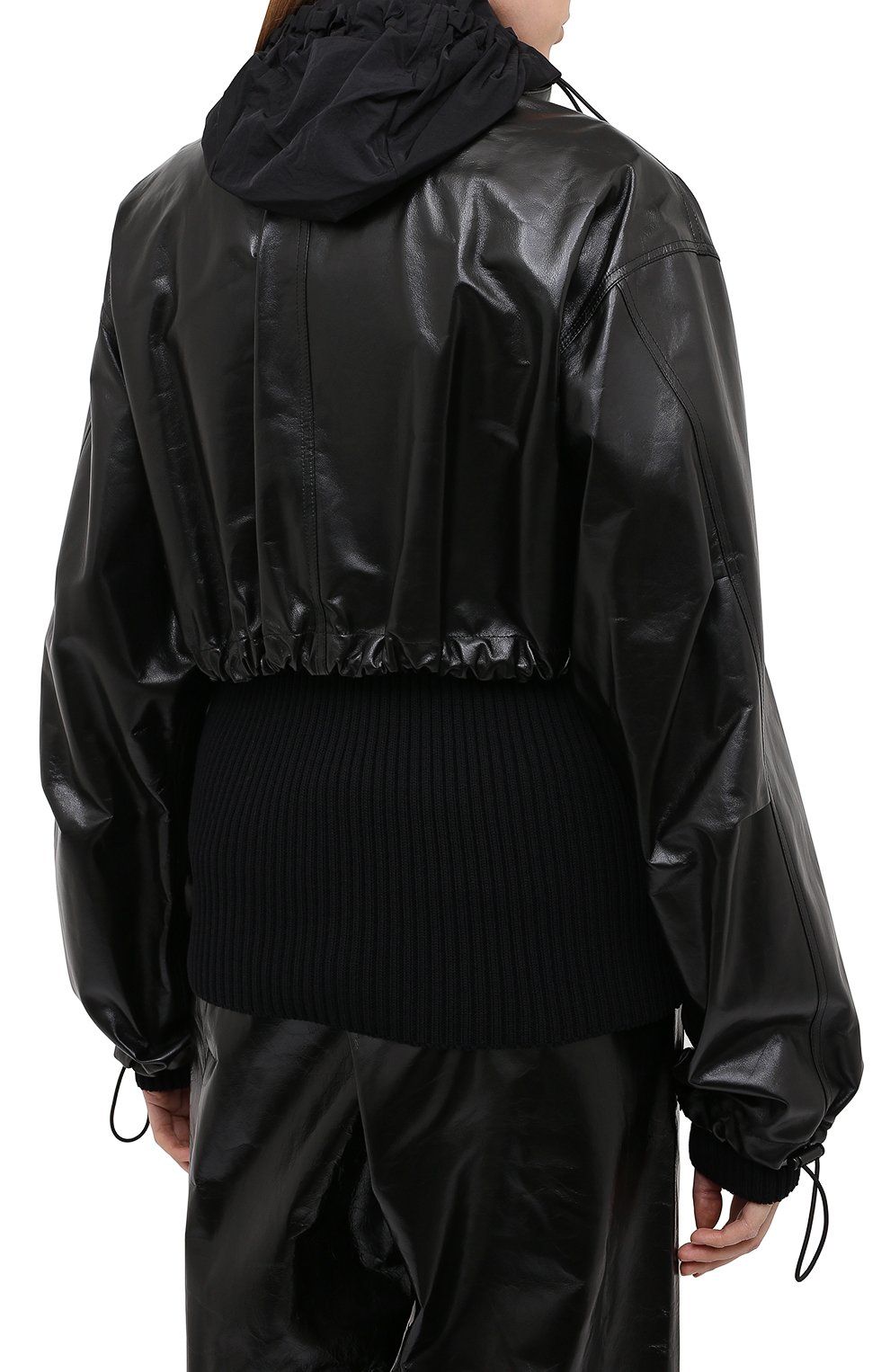 Комплект из куртки и кардигана BOTTEGA VENETA черного цвета по цене 399500 руб., арт. 633443/VKLC0, фото 5 Комплект из куртки и кардигана BOTTEGA VENETA, арт. 633443/VKLC0, фото 5
