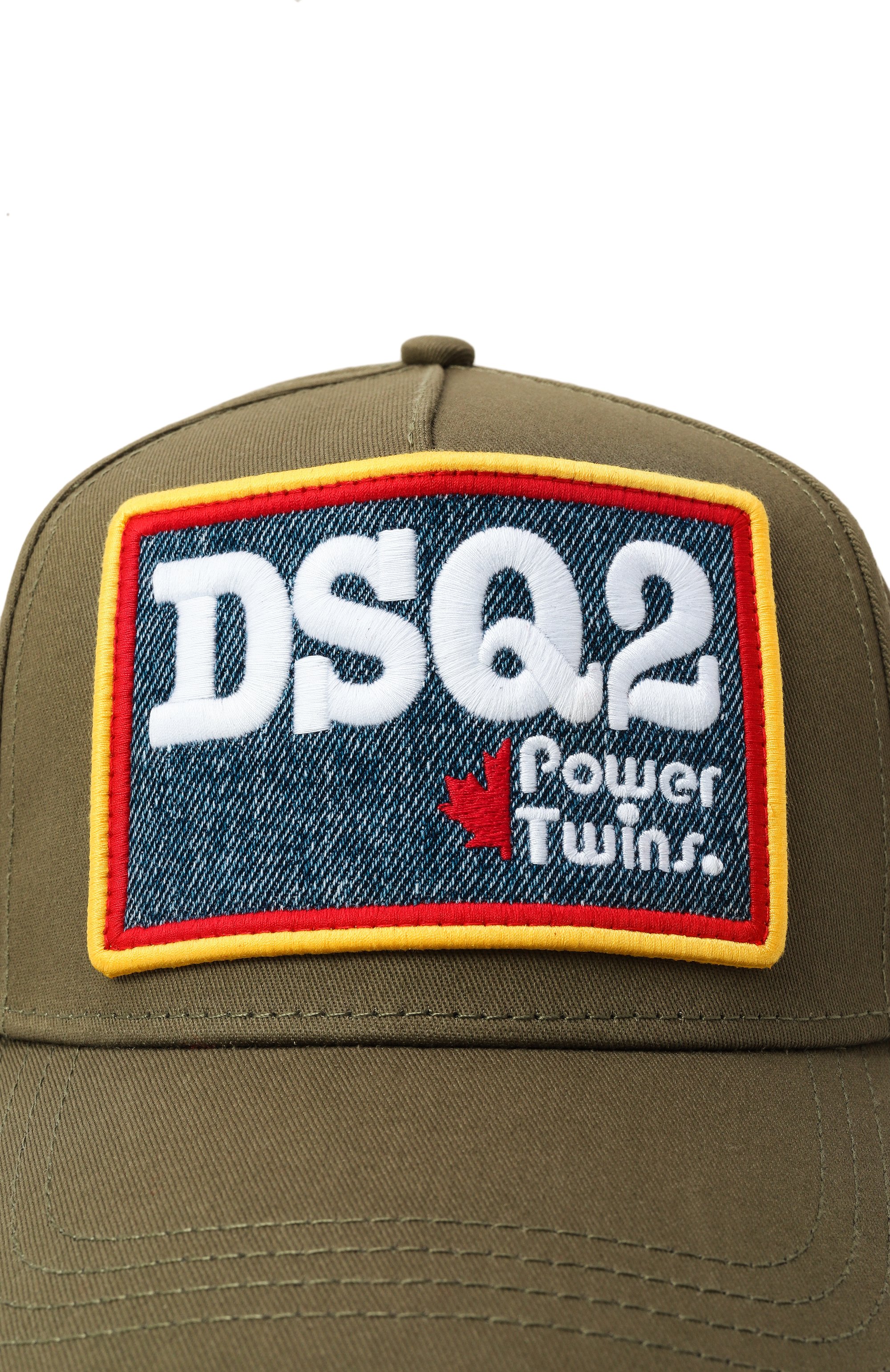 Хлопковая бейсболка DSQUARED2 хаки цвета по цене 22700 руб., арт. BCM0874/05C00001, фото 3 Хлопковая бейсболка DSQUARED2, арт. BCM0874/05C00001, фото 3