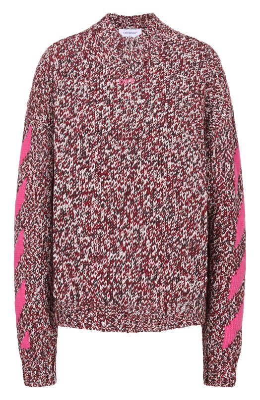 Шерстяной свитер Off-White 0WHE10JF25KNI001 Бордовый 0WHE10JF25KNI001