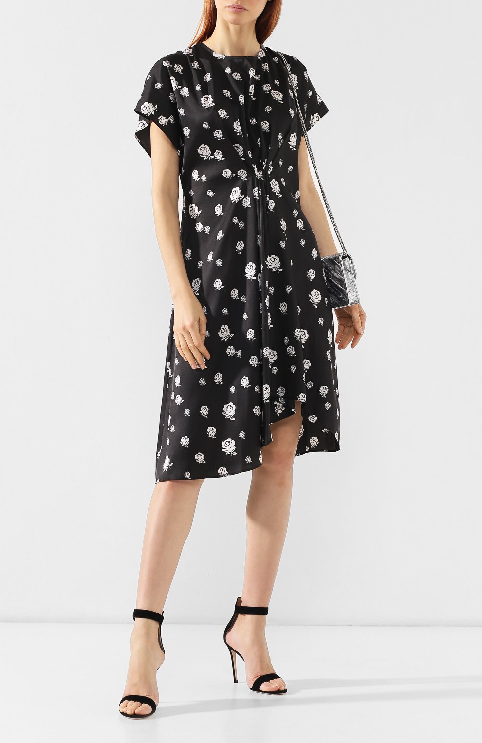 Платье с принтом KENZO черно-белого цвета по цене 38950 руб., арт. 2R010954G, фото 2 Платье с принтом KENZO, арт. 2R010954G, фото 2