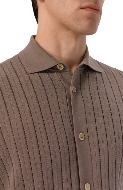 Хлопковая рубашка BRUNELLO CUCINELLI коричневого цвета по цене 170500 руб., арт. M29204006, фото 5 Хлопковая рубашка BRUNELLO CUCINELLI, арт. M29204006, фото 5