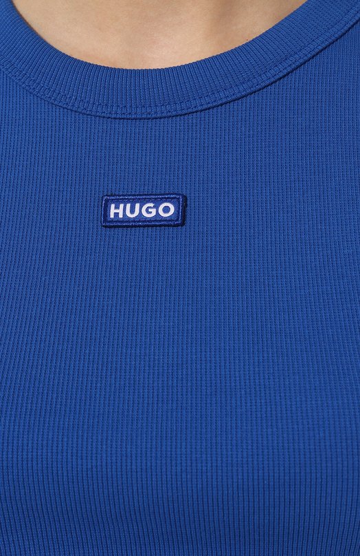 Хлопковый топ HUGO Blue 50511450 Синий  50511450 Фото 5