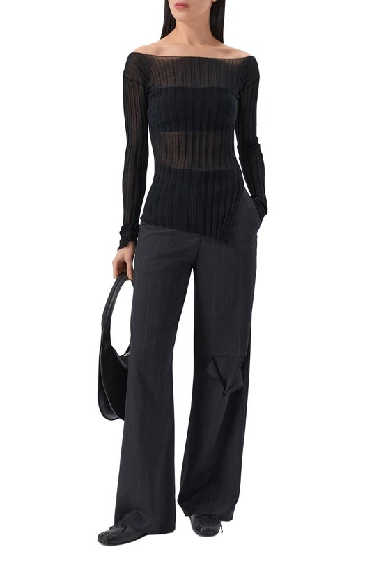 Хлопковый пуловер Isabel Benenato DK140S26 Чёрный  DK140S26 Фото 2