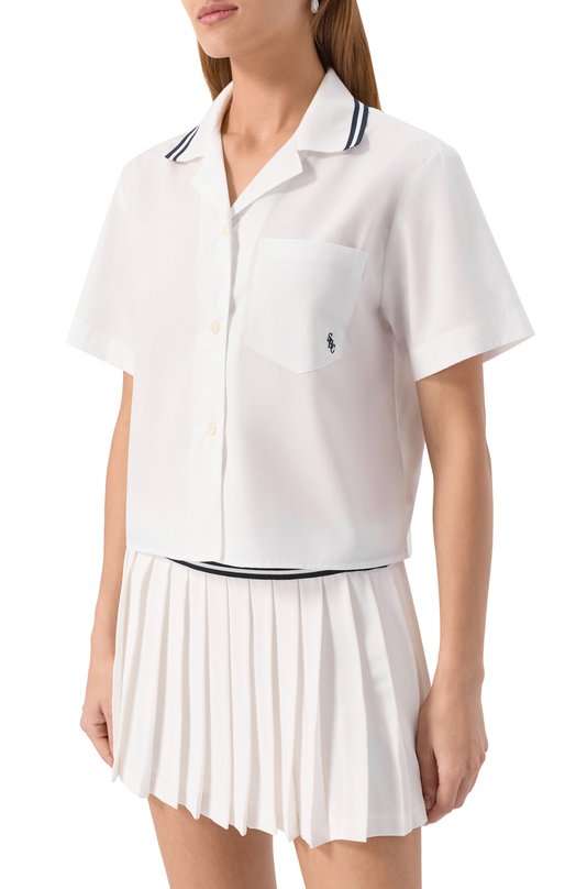 Хлопковая рубашка Sporty and Rich SI023602302WH01 Белый  SI023602302WH01 Фото 3