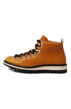 Мужские кожаные ботинки FRACAP желтого цвета, арт. M120 R0C/NEBRASKA 377 | Фото 4 (Мужское Кросс-КТ: Ботинки-обувь; Материал внутренний: Натуральная кожа; Материал сплава: Проставлено; Материал утеплителя: Без утеплителя; Подошва: Плоская; Драгоценные камни: Проставлено)