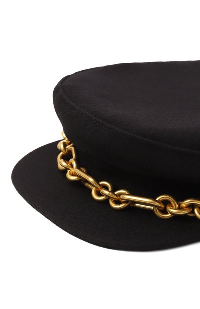 Шерстяное кепи BALMAIN черного цвета по цене 82400 руб., арт. FF1XB290/WD09, фото 4 Шерстяное кепи BALMAIN, арт. FF1XB290/WD09, фото 4