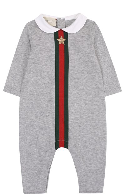Комплект из хлопкового боди и шапочки с нагрудником GUCCI, арт. 408987/X5758, фото 2