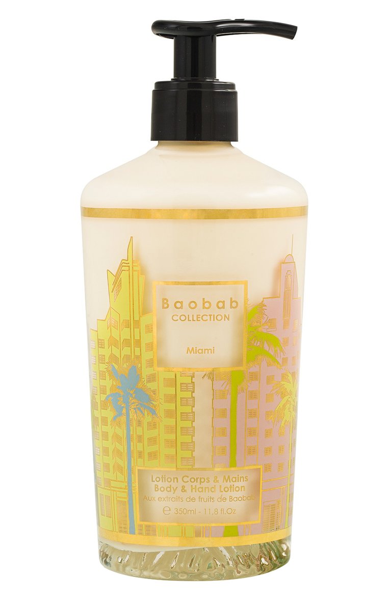 Лосьон для рук и тела miami (350ml) BAOBAB бесцветного цвета, арт. 5415198499140 | Фото 1 (Нос: Не проставлено; Региональные ограничения белый список (Axapta Mercury): Не проставлено; Назначение: Для тела; Тип продукта: Лосьоны; Косметика кросс-кт: Уход У)