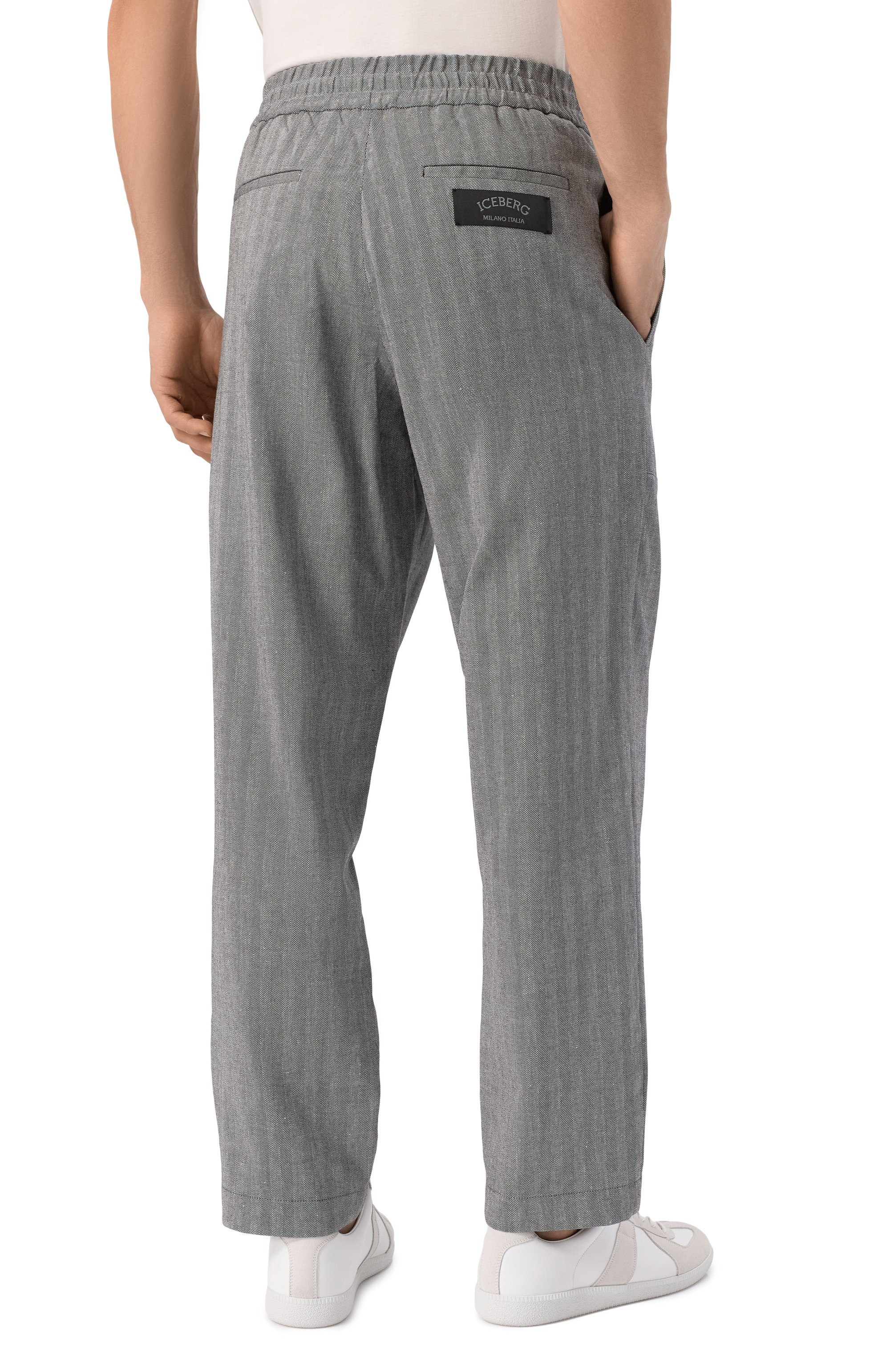 Брюки из хлопка и льна ICEBERG, арт. B131/0140, фото 4