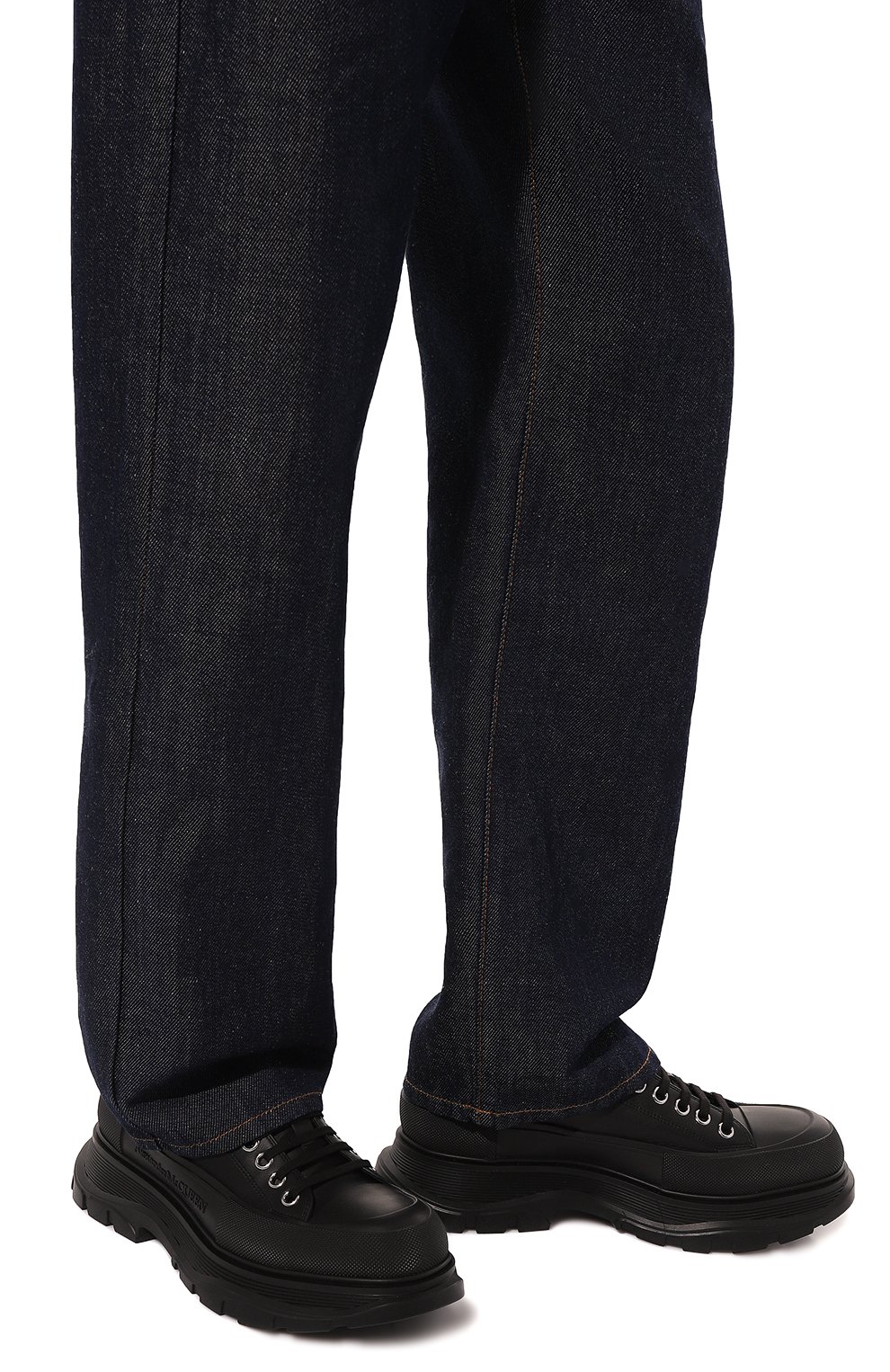 Кожаные ботинки tread slick ALEXANDER MCQUEEN черного цвета по цене 84400 руб., арт. 705662/WHZ621081, фото 3 Кожаные ботинки tread slick ALEXANDER MCQUEEN, арт. 705662/WHZ621081, фото 3