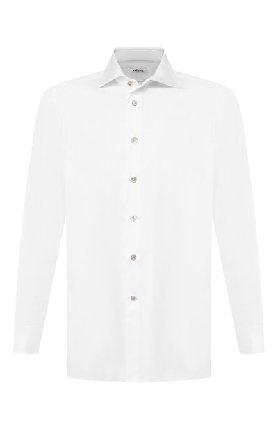 Хлопковая сорочка KITON белого цвета по цене 77850 руб., арт. UCID/H003707, фото 1 Хлопковая сорочка KITON, арт. UCID/H003707, фото 1