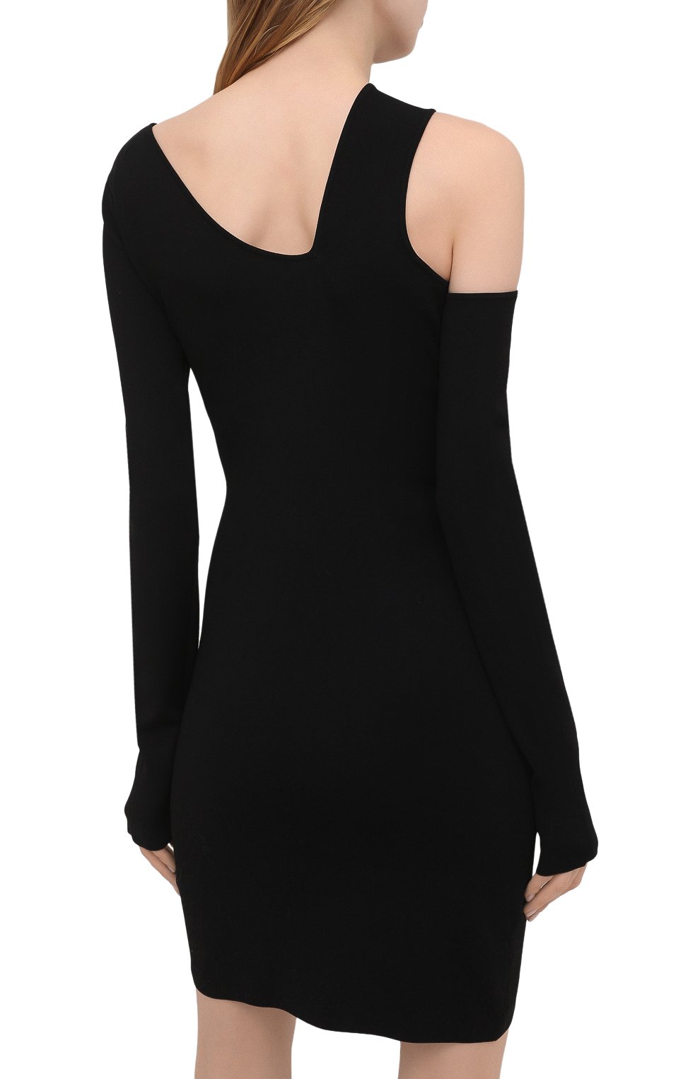 Платье из вискозы NANUSHKA черного цвета по цене 51400 руб., арт. SHANI_BLACK_FLUFFY KNIT, фото 4 Платье из вискозы NANUSHKA, арт. SHANI_BLACK_FLUFFY KNIT, фото 4