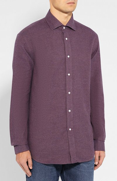 Хлопковая рубашка с воротником кент RALPH LAUREN, арт. 790721004, фото 3