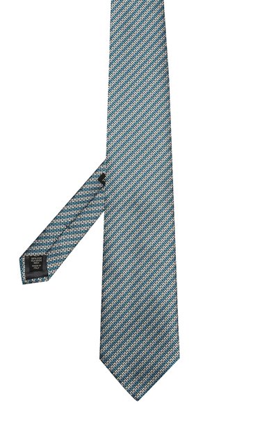 Шелковый галстук с узором ZEGNA бирюзового цвета по цене 19600 руб., арт. Z9E601XW, фото 2 Шелковый галстук с узором ZEGNA, арт. Z9E601XW, фото 2